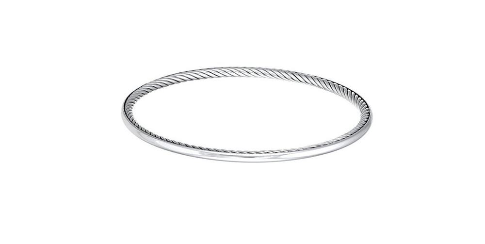 David Yurman- Silver Cable Inside Out Bangle Bracelet- Vintage